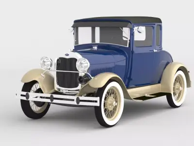 1929 Model A 5 Window Coupe 3D model