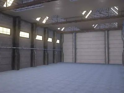 Industrial Warehouse interior Showroom Low-poly 3D model