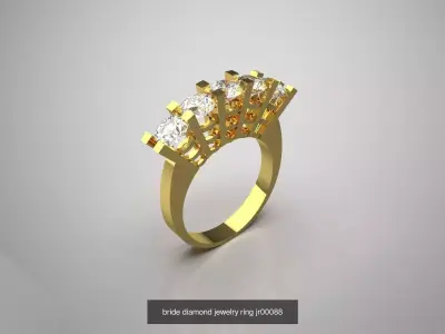The Band and Row Diamond Ring Collection 3D Model Pack