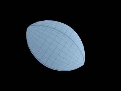 American football ball 2 Low-poly 3D model