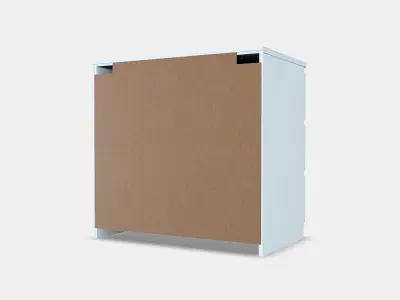 MALM Chest of 3 drawers 3 Low-poly 3D model