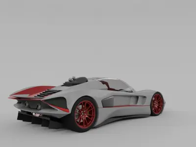 Lemsis Neo super sports racing car concept design 3D model