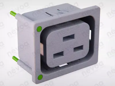 IEC Appliance Outlet J - 4797-5 - Light Pipe Position B and C 3D model