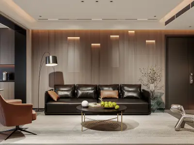 3D Model of Interior Design for Nighttime Apartments 3D model