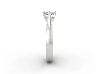 D-1581 diamond solitaire engagement ring 3D print model