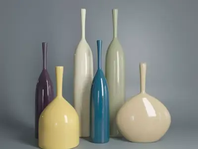 Colorful vases  3D model