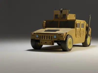 Humvee Desert Storm 3D Model Low-poly 3D model