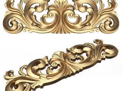 Carved Plaster Molding Decoration 023 Low-poly 3D model