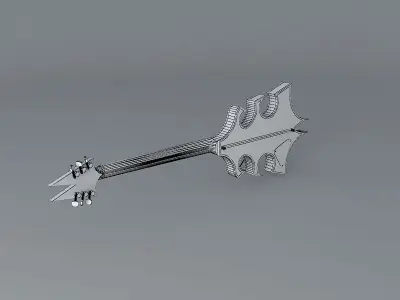 Evil Christmas tree guitar Free 3D model