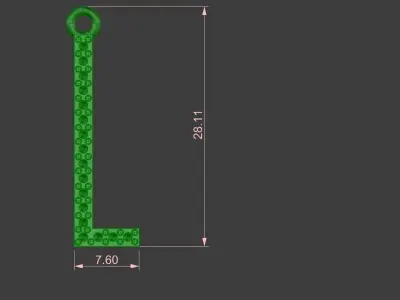 Diamond L Pendant Gold Silver Platinum Luxury Jewelry 3D print model