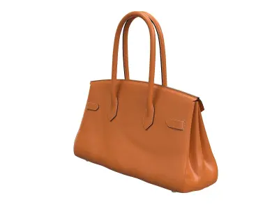 Hermes Birkin Bag 42 Orange Low-poly 3D model