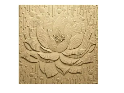 Modern Relief Wall Mural Decor CNC 3D Print 08 3D model