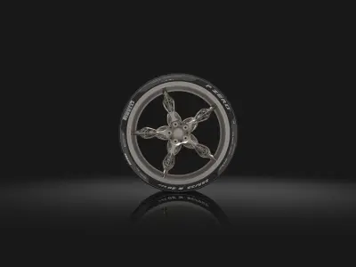 Racing car wheel tire 3D model