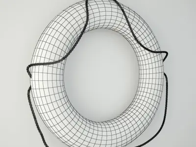 Blue and White Life Preserver 2 3D model