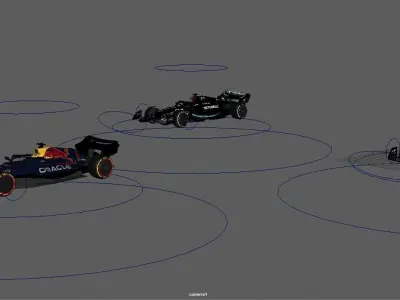 RedBull RB19      Ferrari SF23      Mercedes W14      ALL RIGGED Low-poly 3D model
