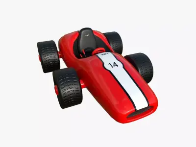 Cartoon Kart F01 Red - Vehicle Racing Design Low-poly 3D model