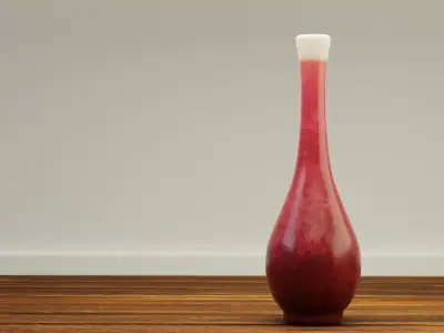 Decorative red marble vase Low-poly 3D model