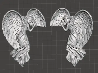 door picture frame angel  left and right model 3D print model