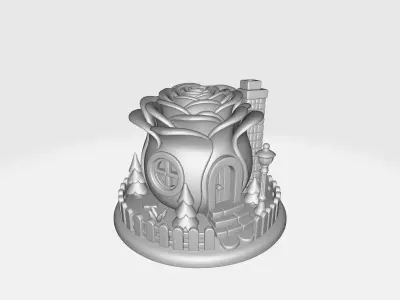 Romantic Rose House Valentines Day Decorative Home 3D print model