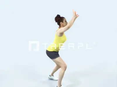 Yearn 11J Volleyball Overhead Sports Woman Low-poly 3D model