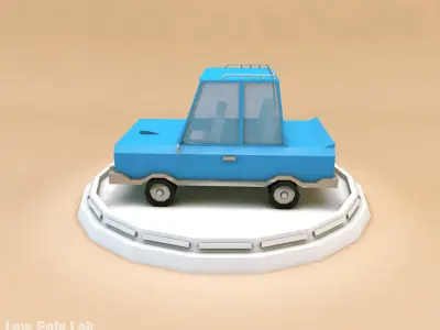 Cartoon Family City Car Low-poly 3D model
