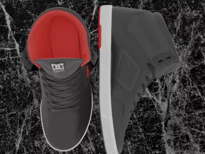 DC PURE HIGH TOP 3D SHOES Low-poly 3D model