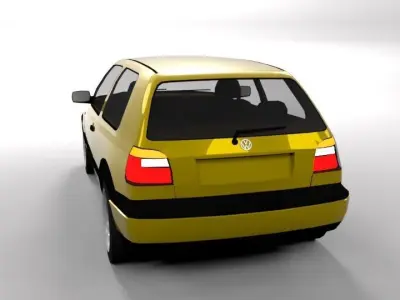 VW VOLKSWAGEN GOLF 3 LOWPOLY Low-poly 3D model
