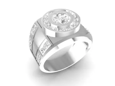 Luxury Geometric Diamond Men Ring  133 3D print model