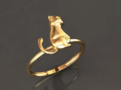 Cat  ring 3D print model