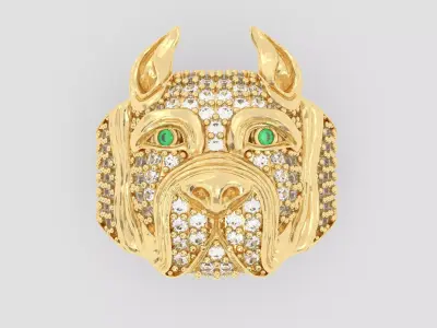 Pitbull Man Ring   3D print model