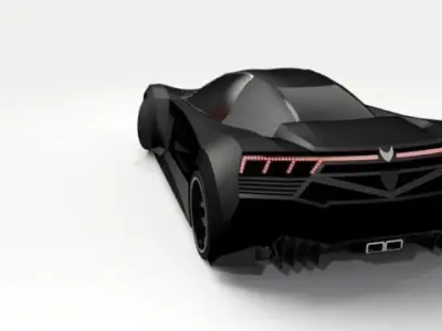 Hypercar Rigged Model Low Poly by Srinaths4cg Low-poly 3D model