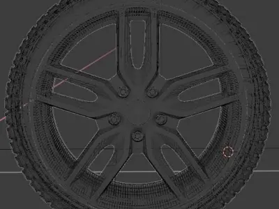 car tyre with a rim 3D model