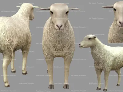 Sheep Animated Low-poly 3D model