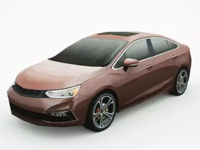 Generic Sedan v13 multi-colors Low-poly 3D model
