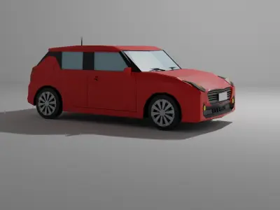Maruti-swift suzuki nissan compact car Low-poly 3D model