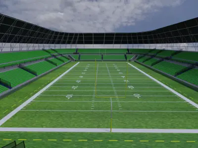American Football Stadium Low-poly 3D model order