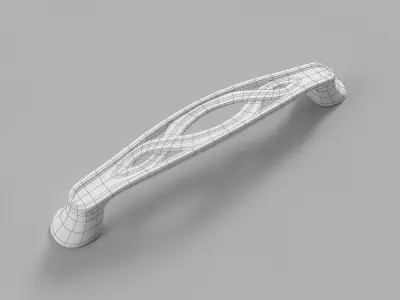 Elongated Pull Handle for Classic Kitchen Cabinets 3D model