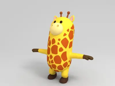Rigged Cartoon Giraffe 3D model