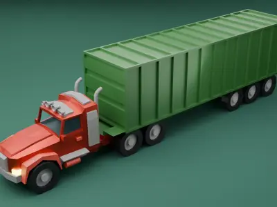 Trucks Low Poly Low-poly 3D model