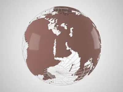 Globe News Skeleton Dark Mocha Color 3D model