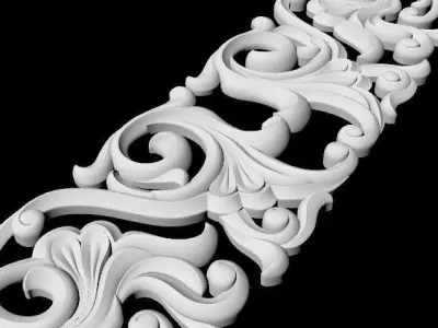Central decor ornament for furniture 3D model 386