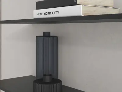 TV wall set 27 3D model