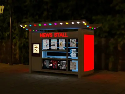 News stall Free low-poly 3D model