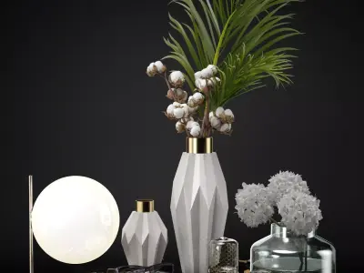 Decorative set 002 3D model buy