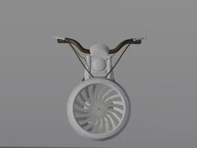 scifi motorcycle with engine Low-poly 3D model