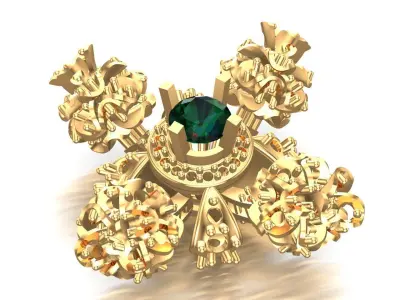Cocktail Diamonds Earrings 3D print model