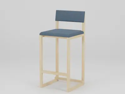 Counter Stool 43x43x97 Low-poly 3D model