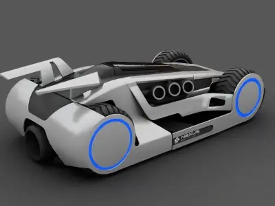 Futuristic race vehicle  rigged 3D model