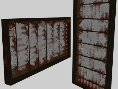 Repeatable simple metal fence Free low-poly 3D model