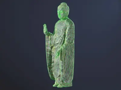 Buddha Statue Standing Low-poly 3D model